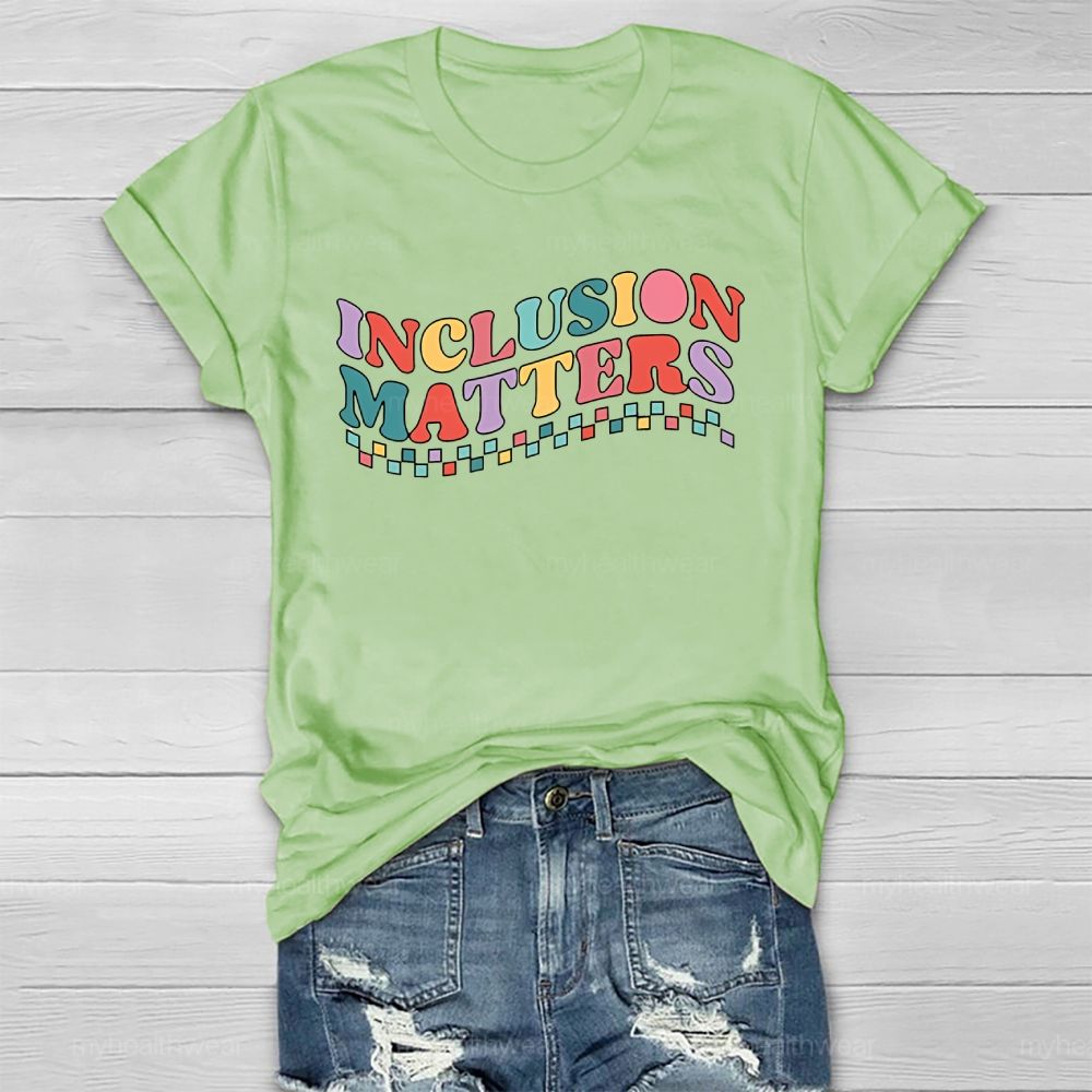 Inclusion Matters Colorful Checkered Letters  Healthwear T-shirt