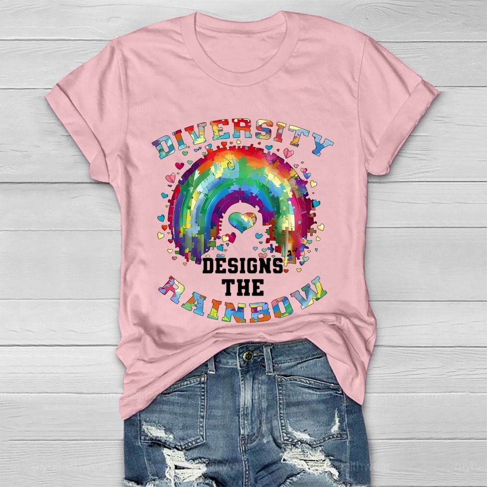 Diversity Designs The Rainbow Autism Awareness  Healthwear T-shirt