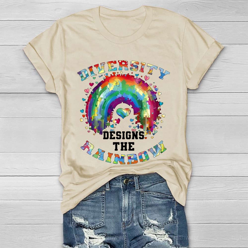 Diversity Designs The Rainbow Autism Awareness  Healthwear T-shirt