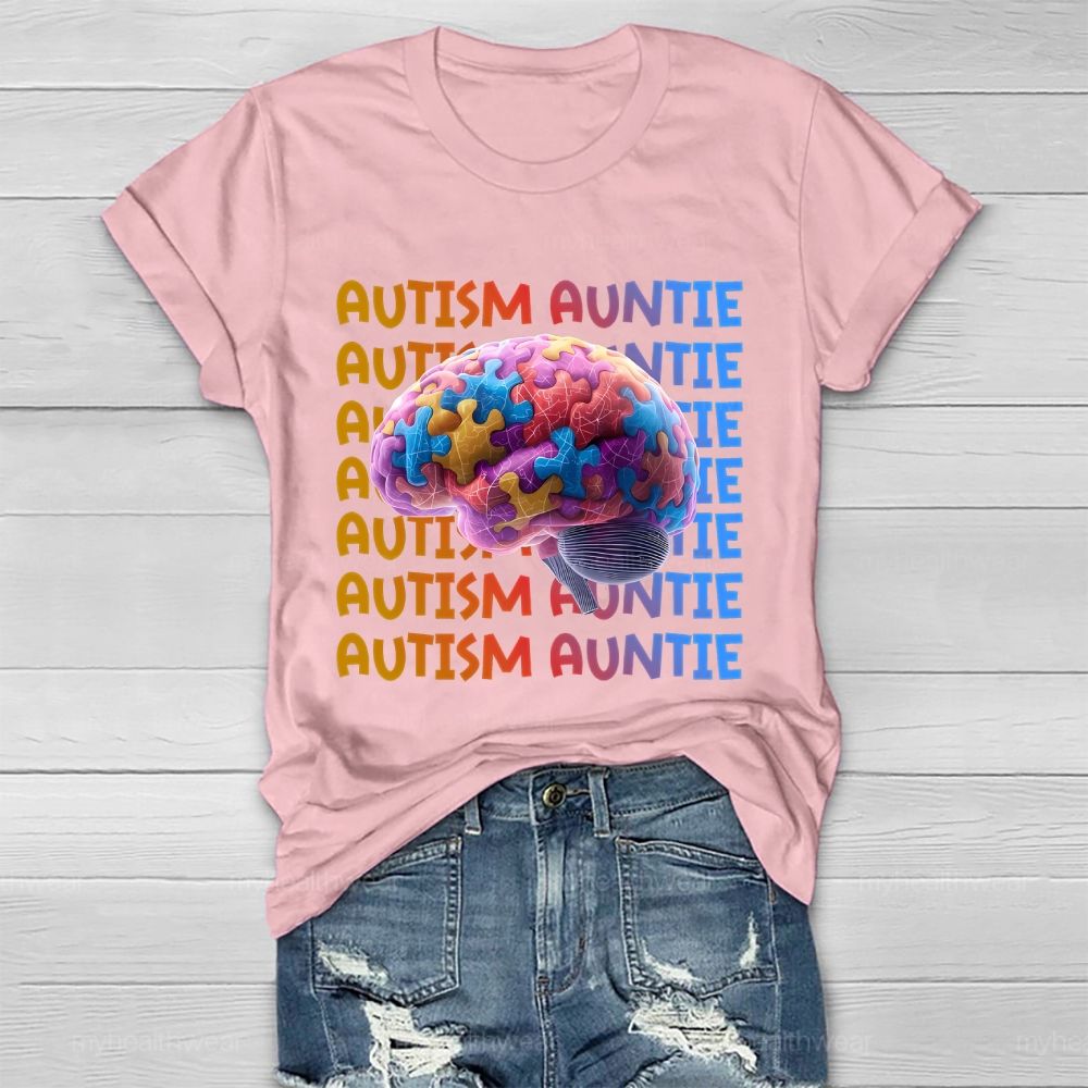 Autism Auntie Brain  Healthwear T-shirt