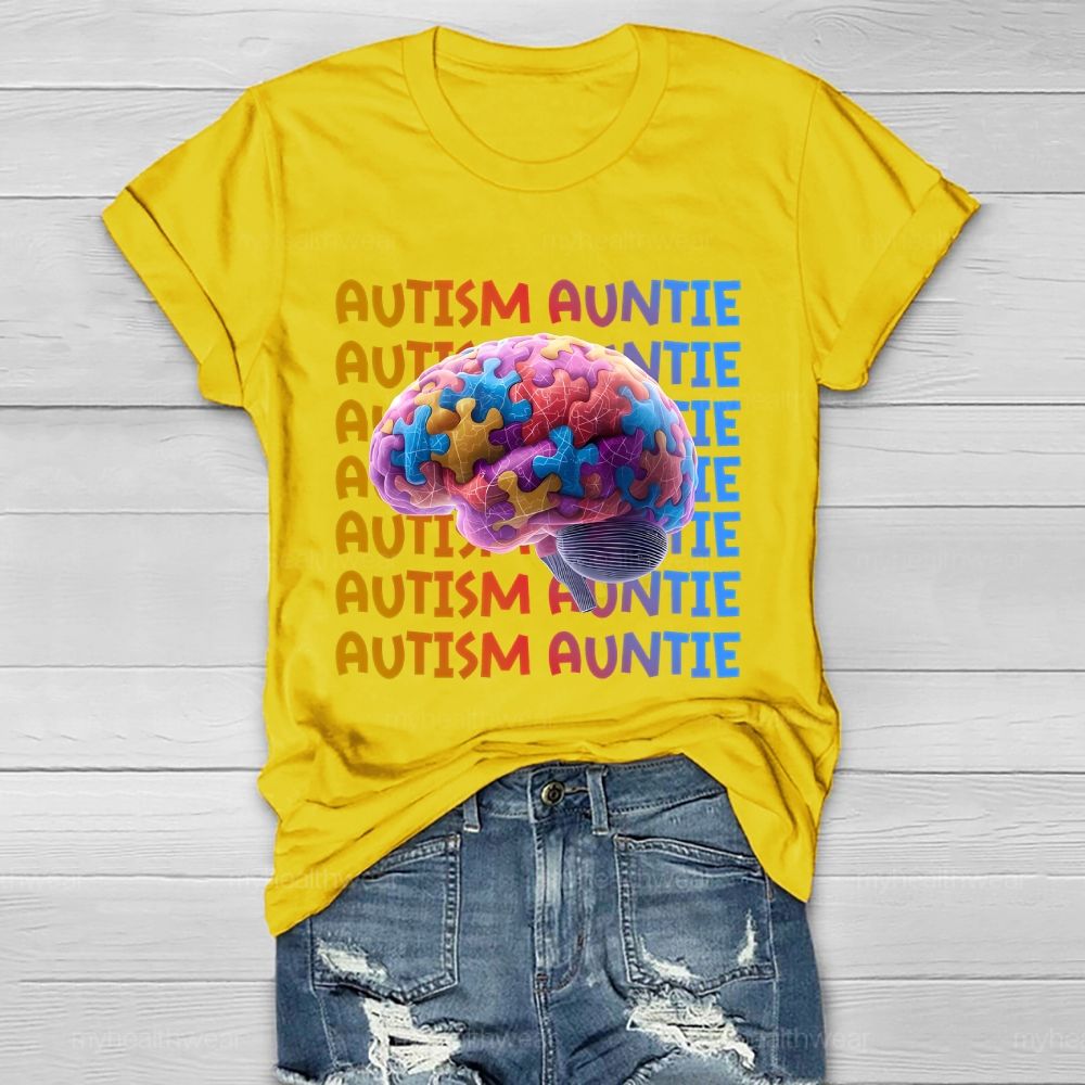 Autism Auntie Brain  Healthwear T-shirt