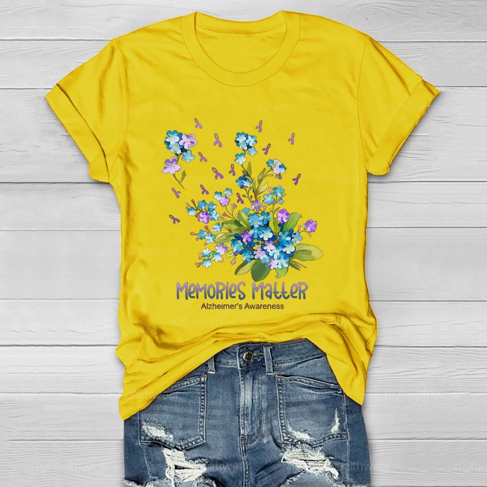 Memories Matter  Alzheimer's Awareness Flower  Healthwear T-shirt