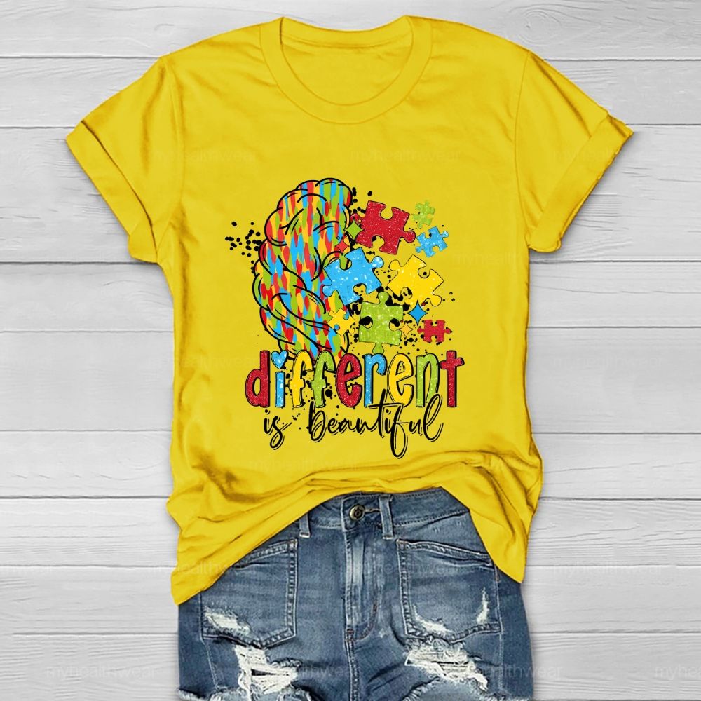 Different Is Beautiful Puzzle Brain  Healthwear T-shirt