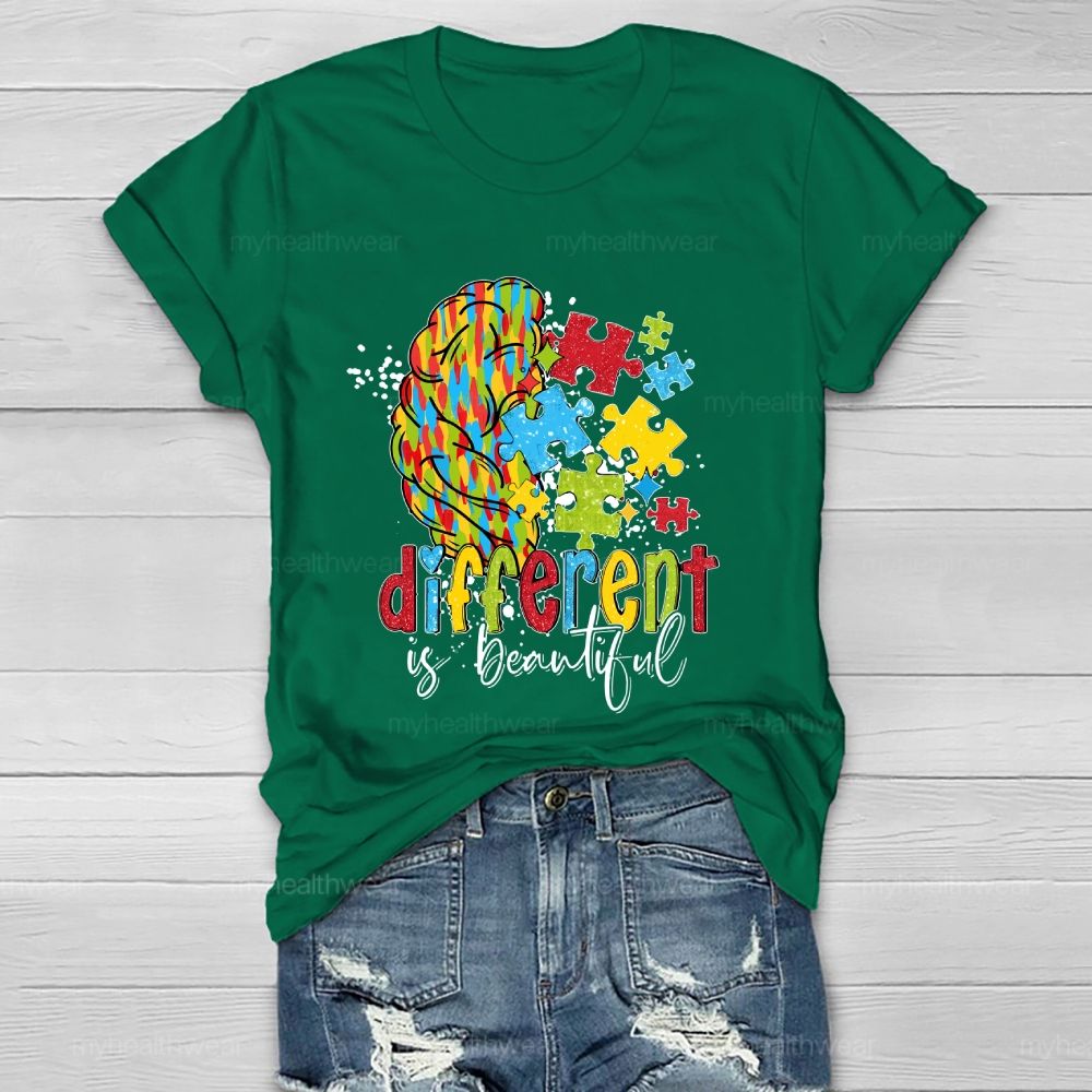 Different Is Beautiful Puzzle Brain  Healthwear T-shirt