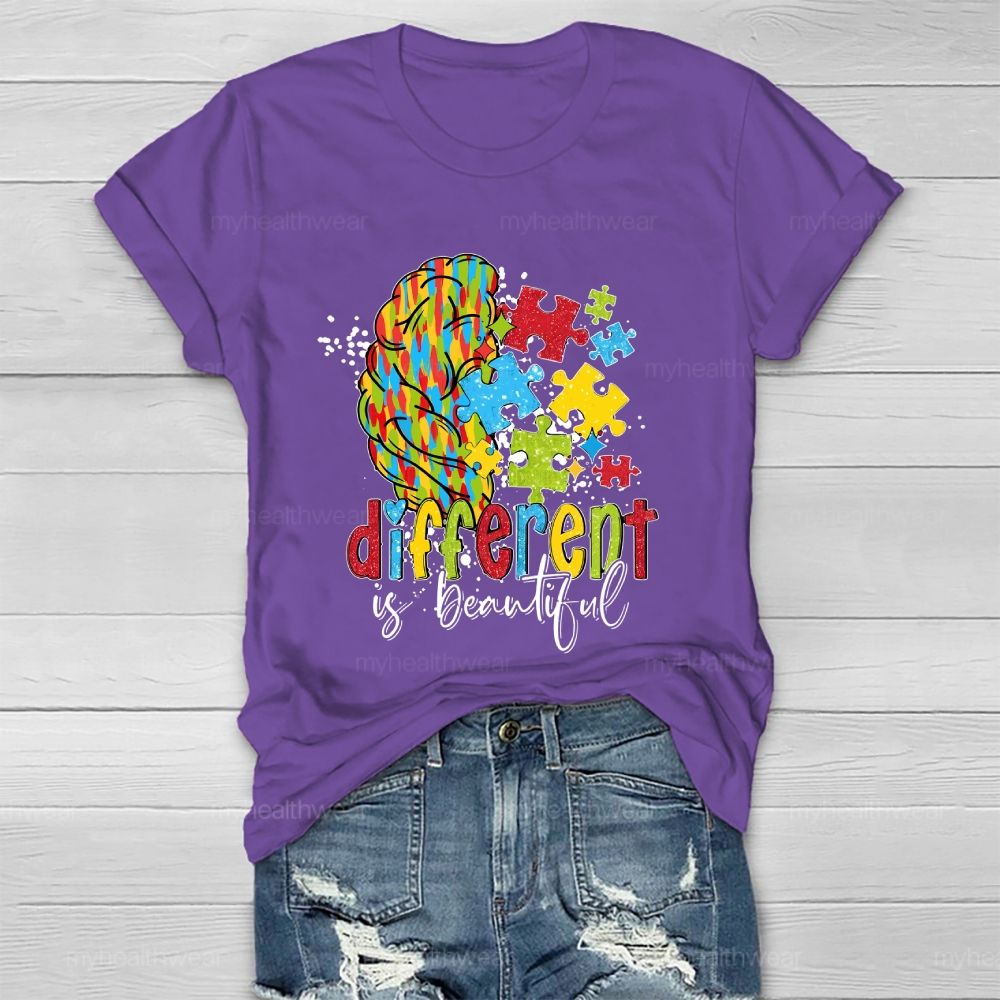 Different Is Beautiful Puzzle Brain  Healthwear T-shirt