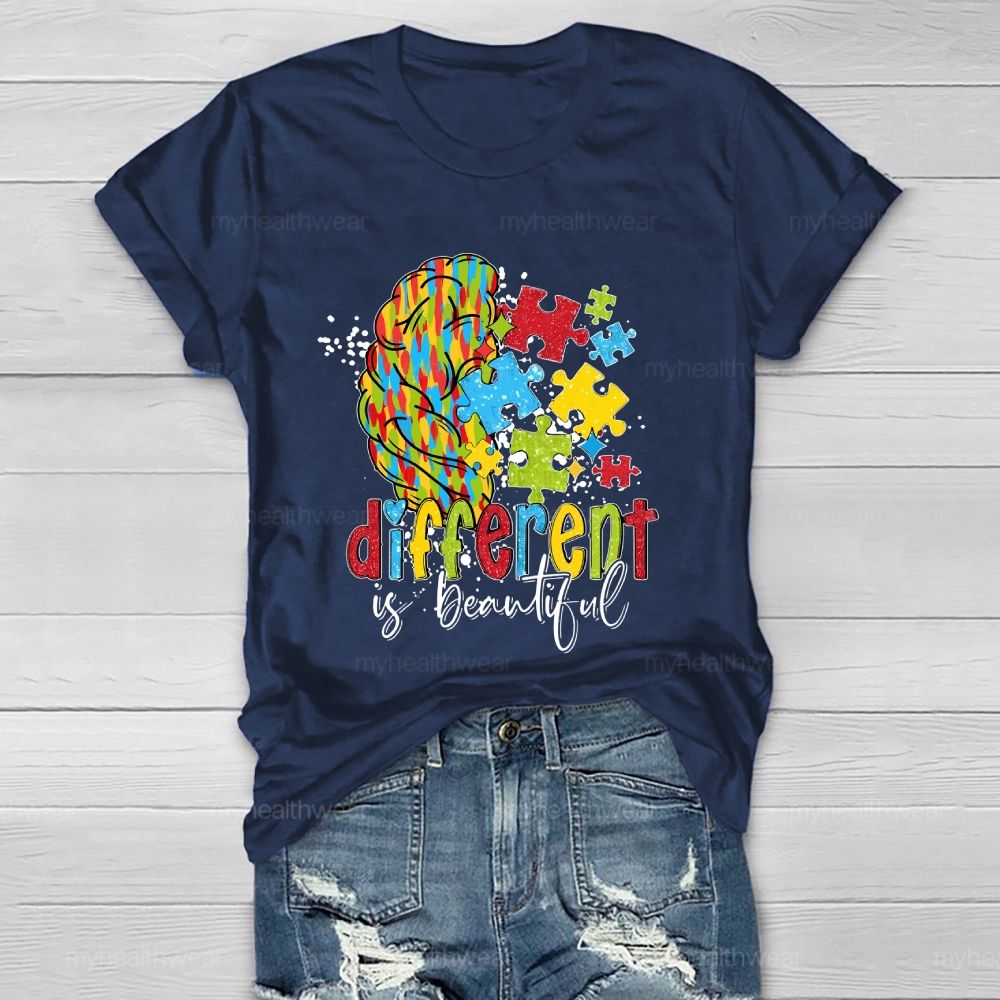 Different Is Beautiful Puzzle Brain  Healthwear T-shirt