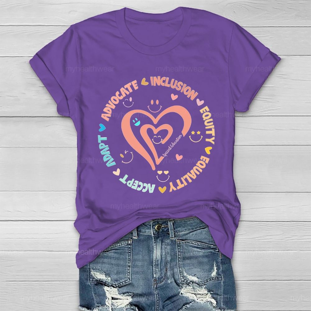 Special Education  Accept  Adapt  Advocate   Healthwear T-shirt