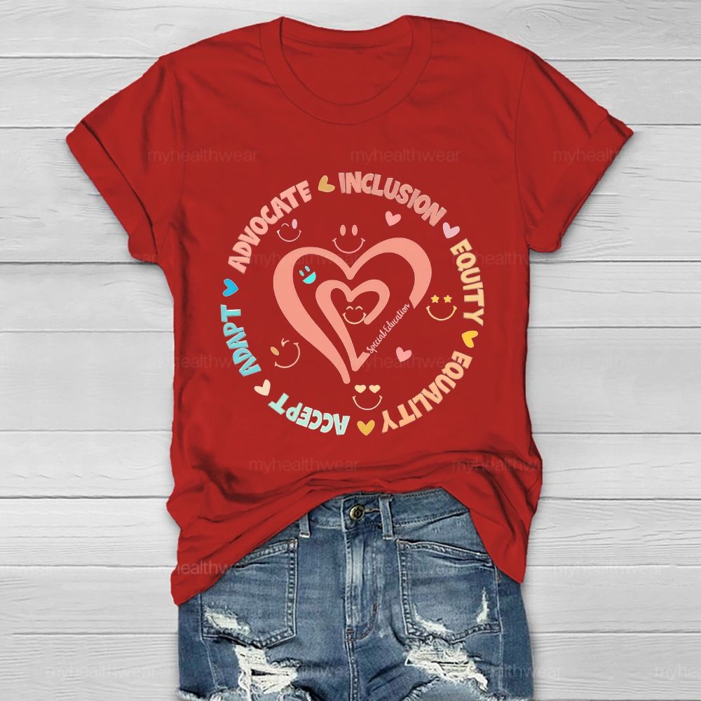 Special Education  Accept  Adapt  Advocate   Healthwear T-shirt