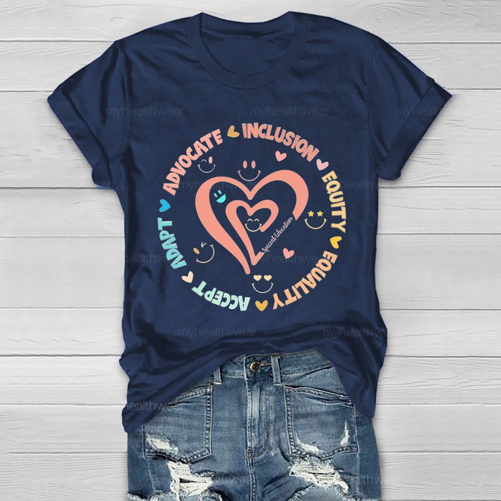 Special Education  Accept  Adapt  Advocate   Healthwear T-shirt