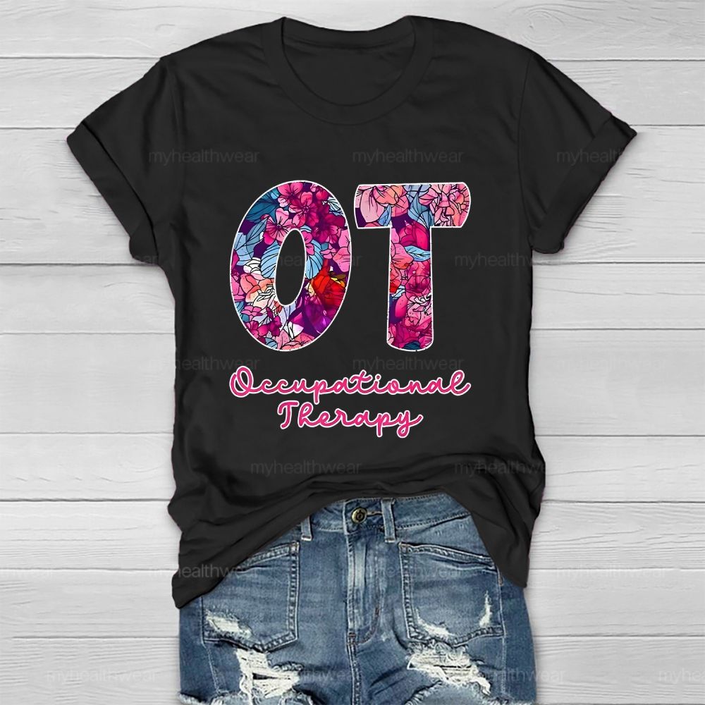 Occupational Therapist Letters Graphic  Healthwear T-shirt