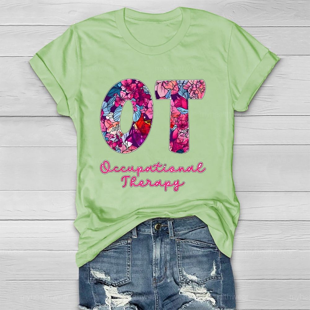 Occupational Therapist Letters Graphic  Healthwear T-shirt