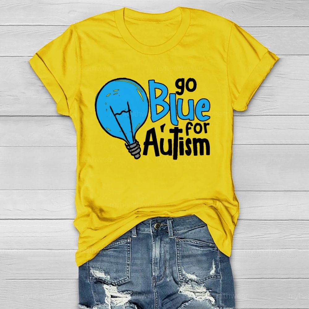 Go Blue For Autism Light Bulb  Healthwear T-shirt