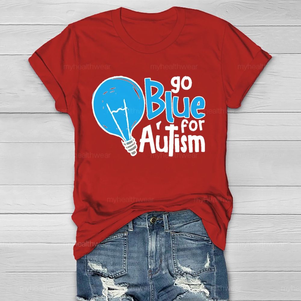 Go Blue For Autism Light Bulb  Healthwear T-shirt