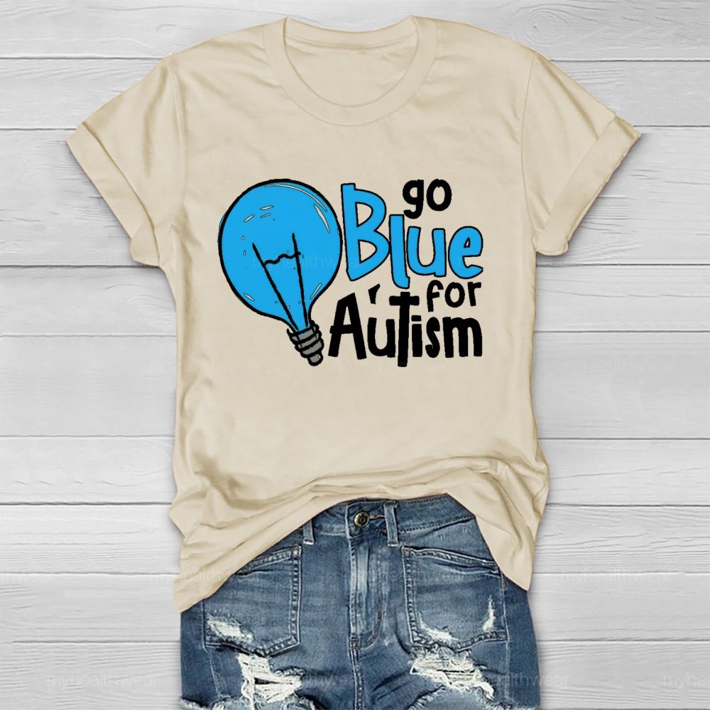 Go Blue For Autism Light Bulb  Healthwear T-shirt