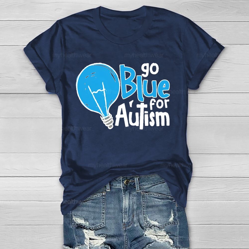 Go Blue For Autism Light Bulb  Healthwear T-shirt