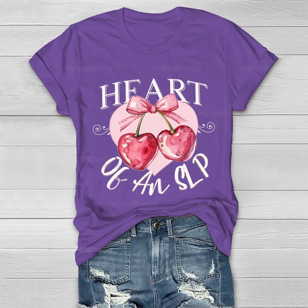 Heart Of An SLP  Cherry  Healthwear T-shirt