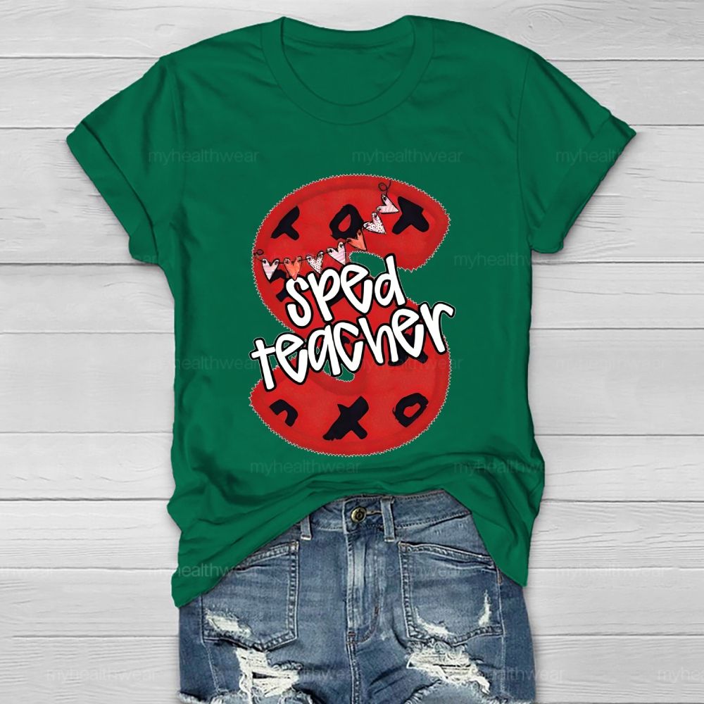 Sped Teacher Letters Graphics  Healthwear T-shirt