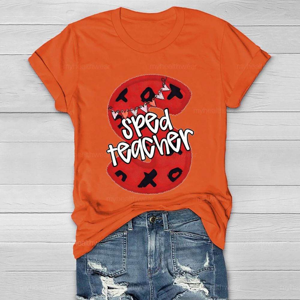 Sped Teacher Letters Graphics  Healthwear T-shirt