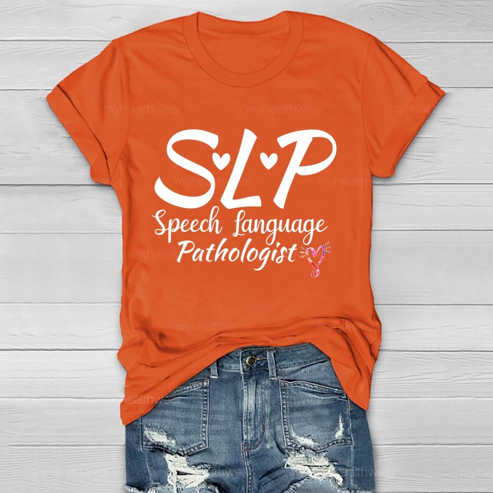 Slp  Speech Language Pathologist   Letters Graphics  Healthwear T-shirt