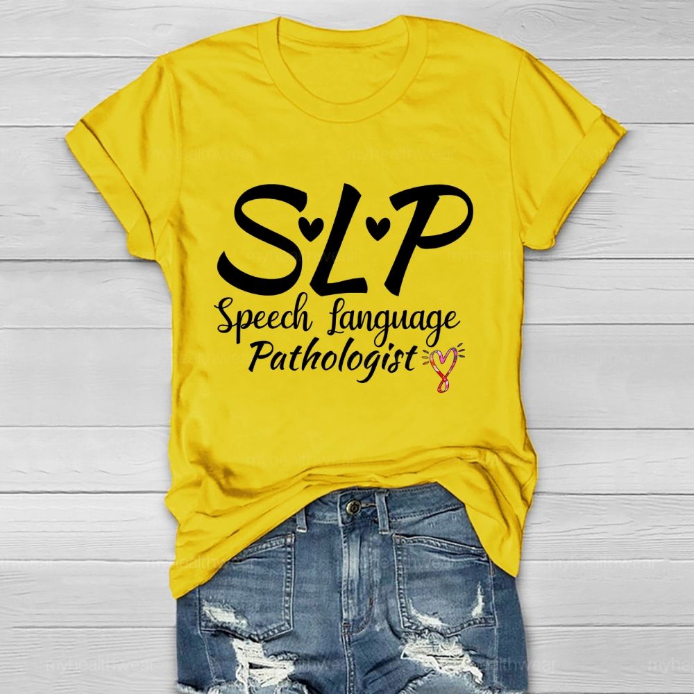 Slp  Speech Language Pathologist   Letters Graphics  Healthwear T-shirt