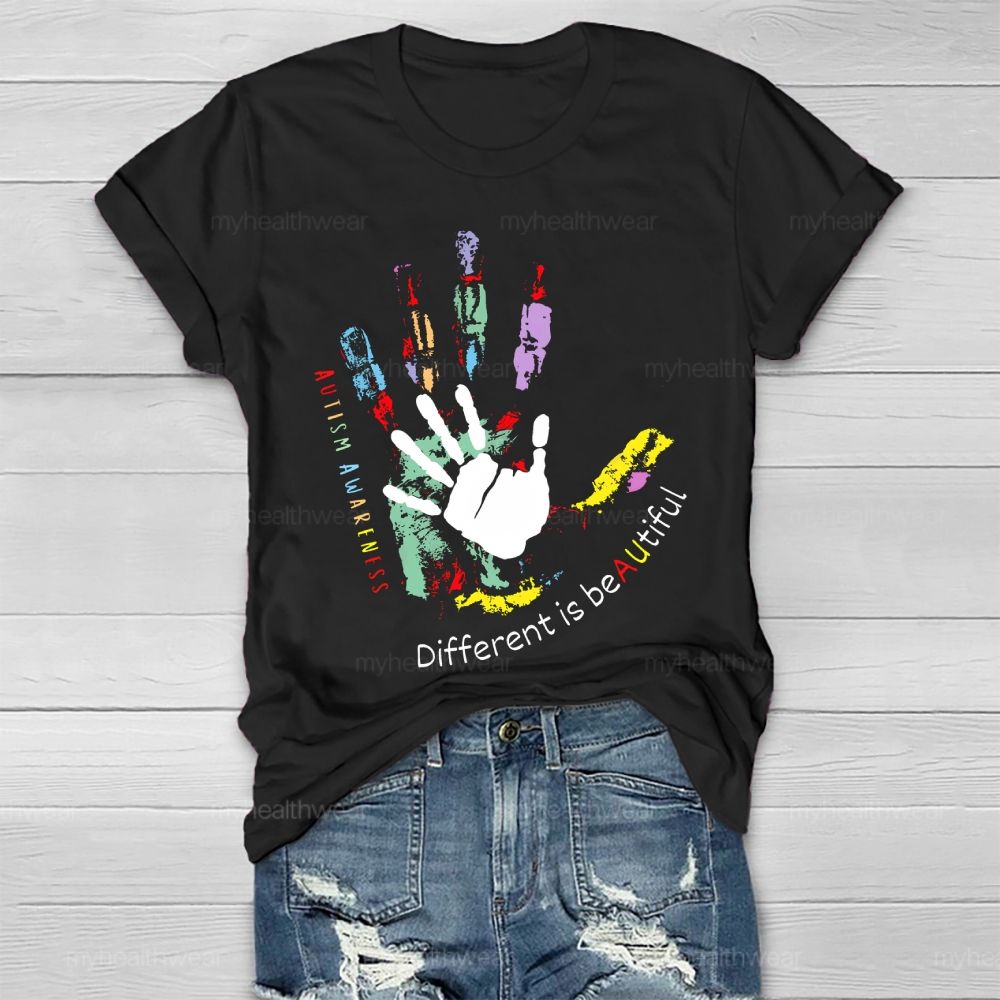 Autism Awareness Different Is Beautiful   Healthwear T-shirt