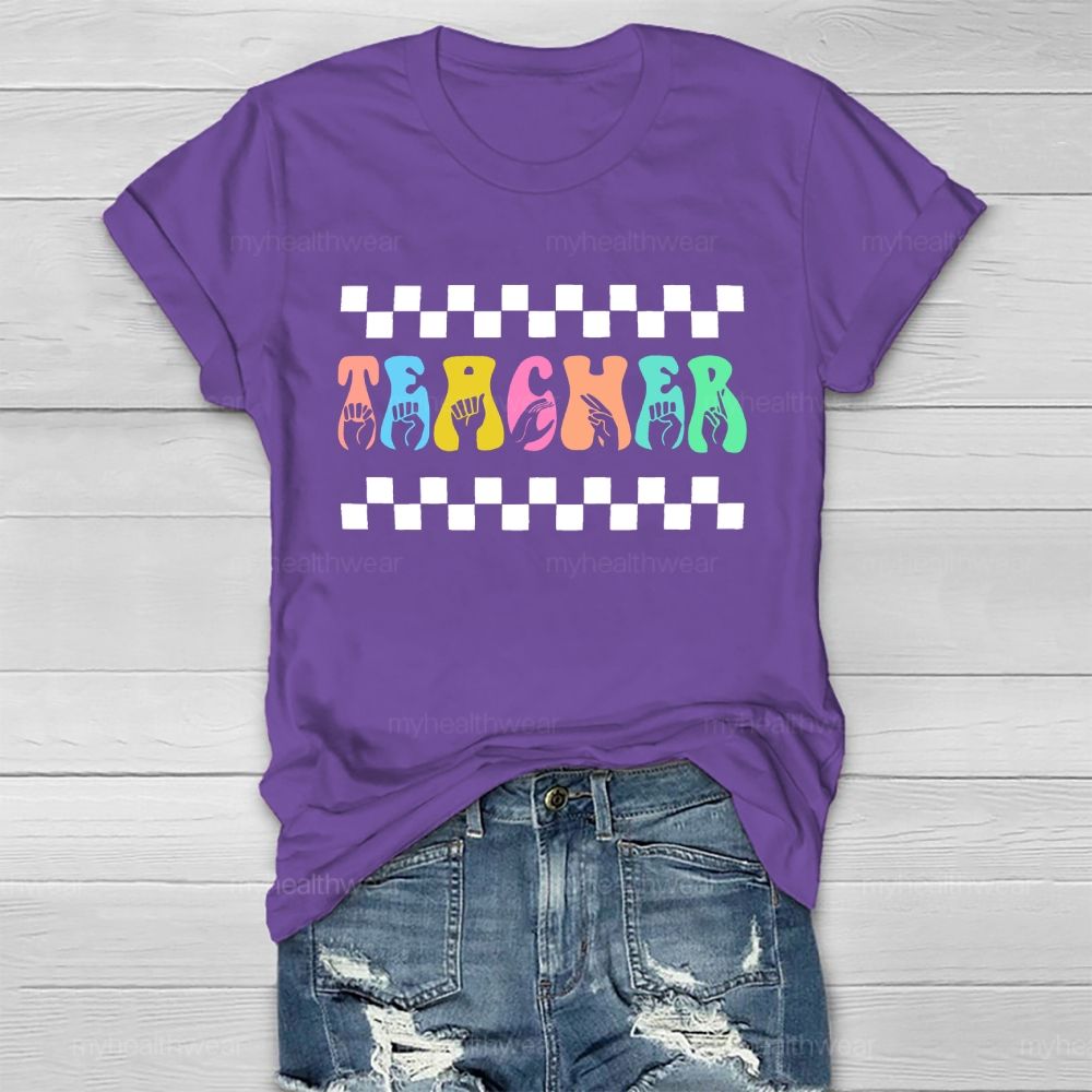 Teacher Sign Language  Healthwear T-shirt