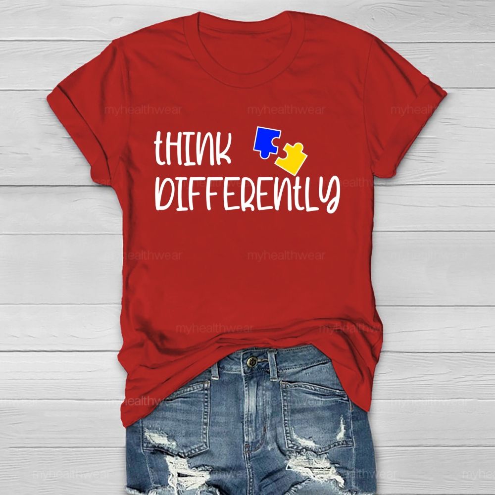 Think Differently Graphics Letters  Healthwear T-shirt