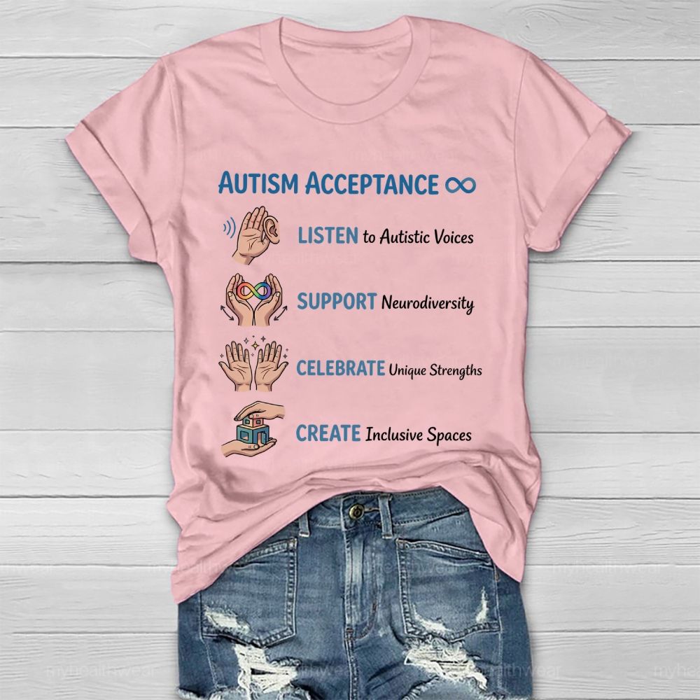 Autism Acceptance  Listen To Autistic Voices   Healthwear T-shirt