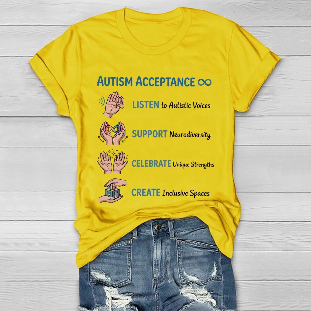 Autism Acceptance  Listen To Autistic Voices   Healthwear T-shirt