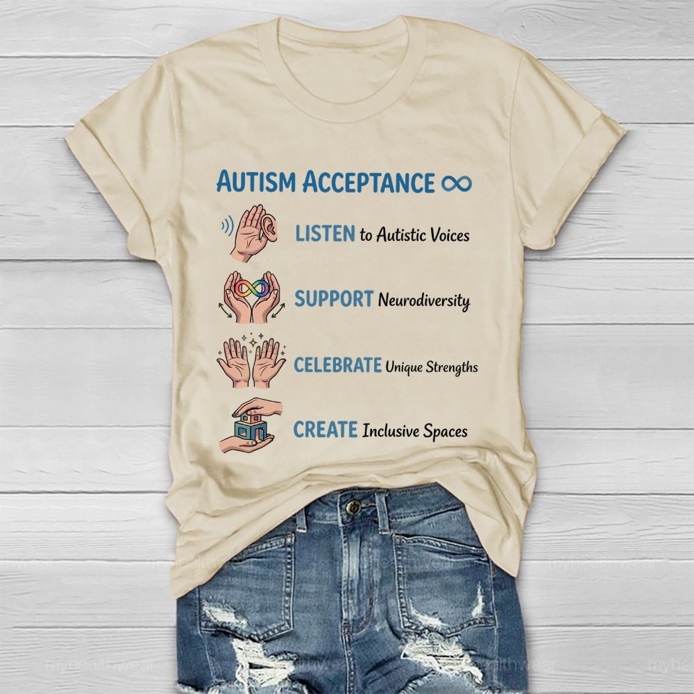 Autism Acceptance  Listen To Autistic Voices   Healthwear T-shirt