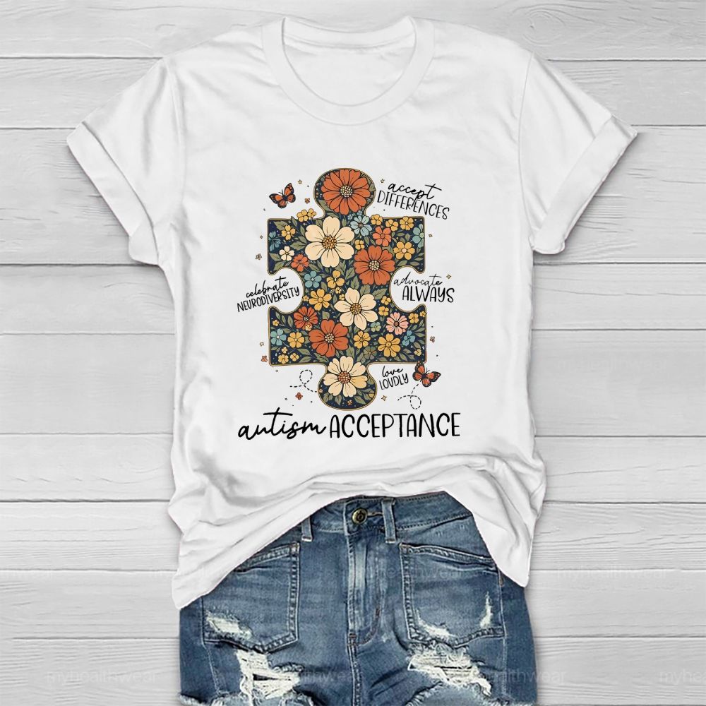 Autism Acceptance  Accept Differences Celebrate Neurodiversity  Healthwear T-shirt