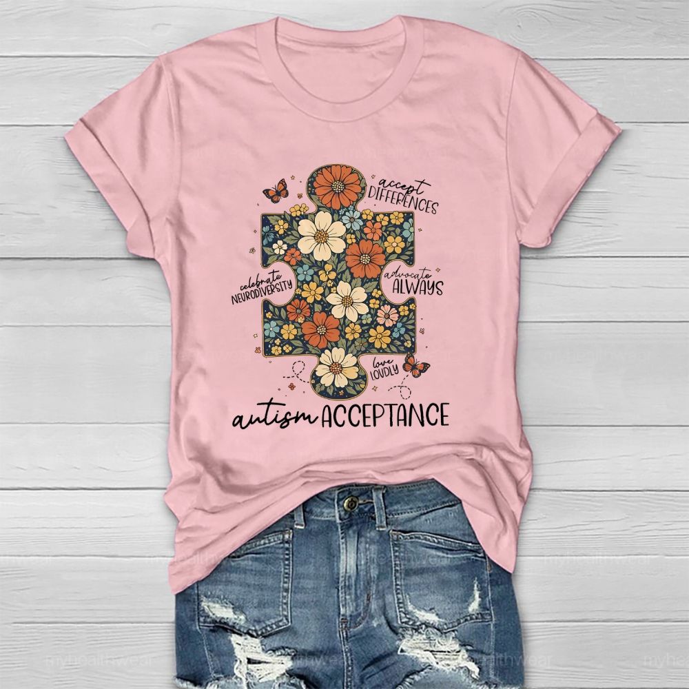 Autism Acceptance  Accept Differences Celebrate Neurodiversity  Healthwear T-shirt