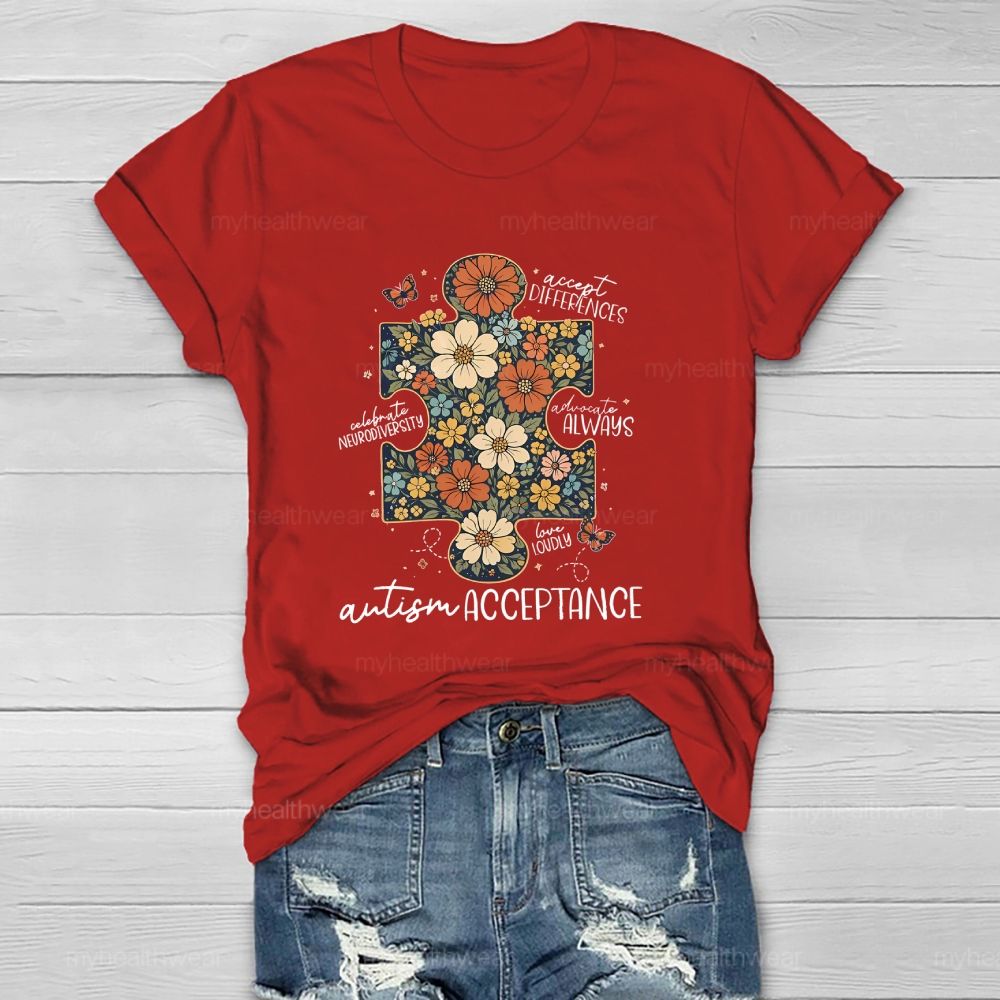 Autism Acceptance  Accept Differences Celebrate Neurodiversity  Healthwear T-shirt