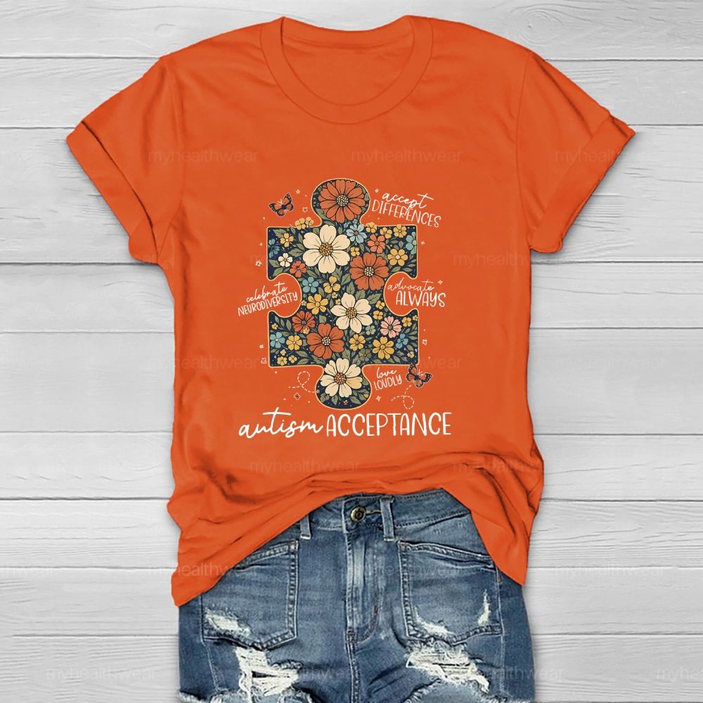Autism Acceptance  Accept Differences Celebrate Neurodiversity  Healthwear T-shirt