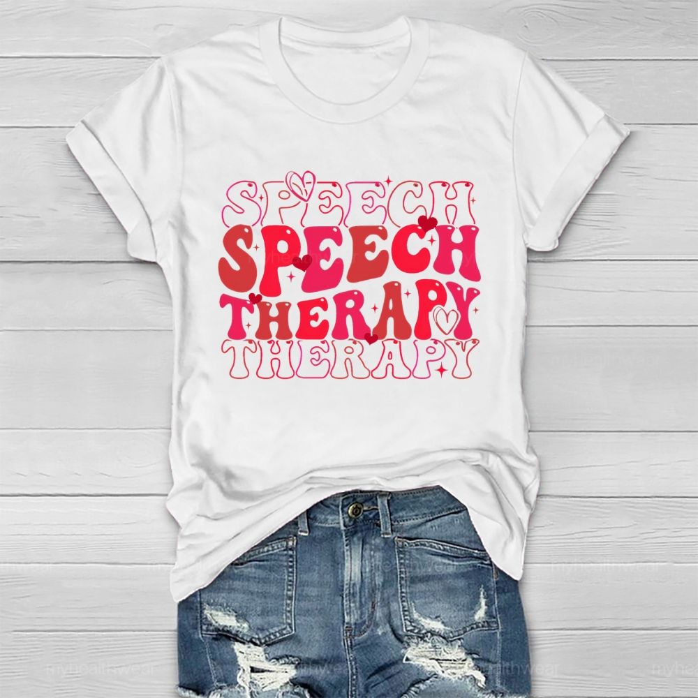 Speech Therapy Love Letters Graphics  Healthwear T-shirt
