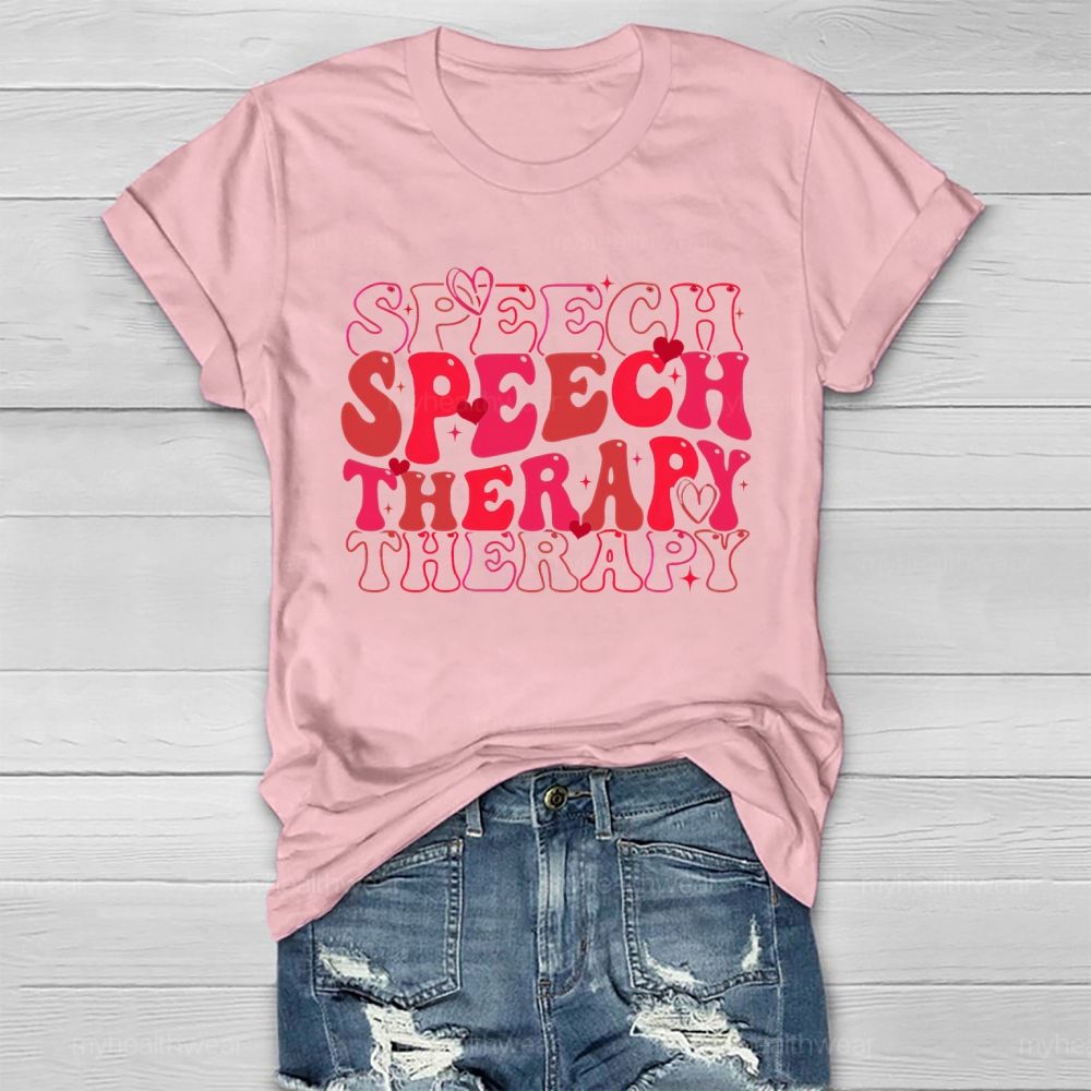 Speech Therapy Love Letters Graphics  Healthwear T-shirt