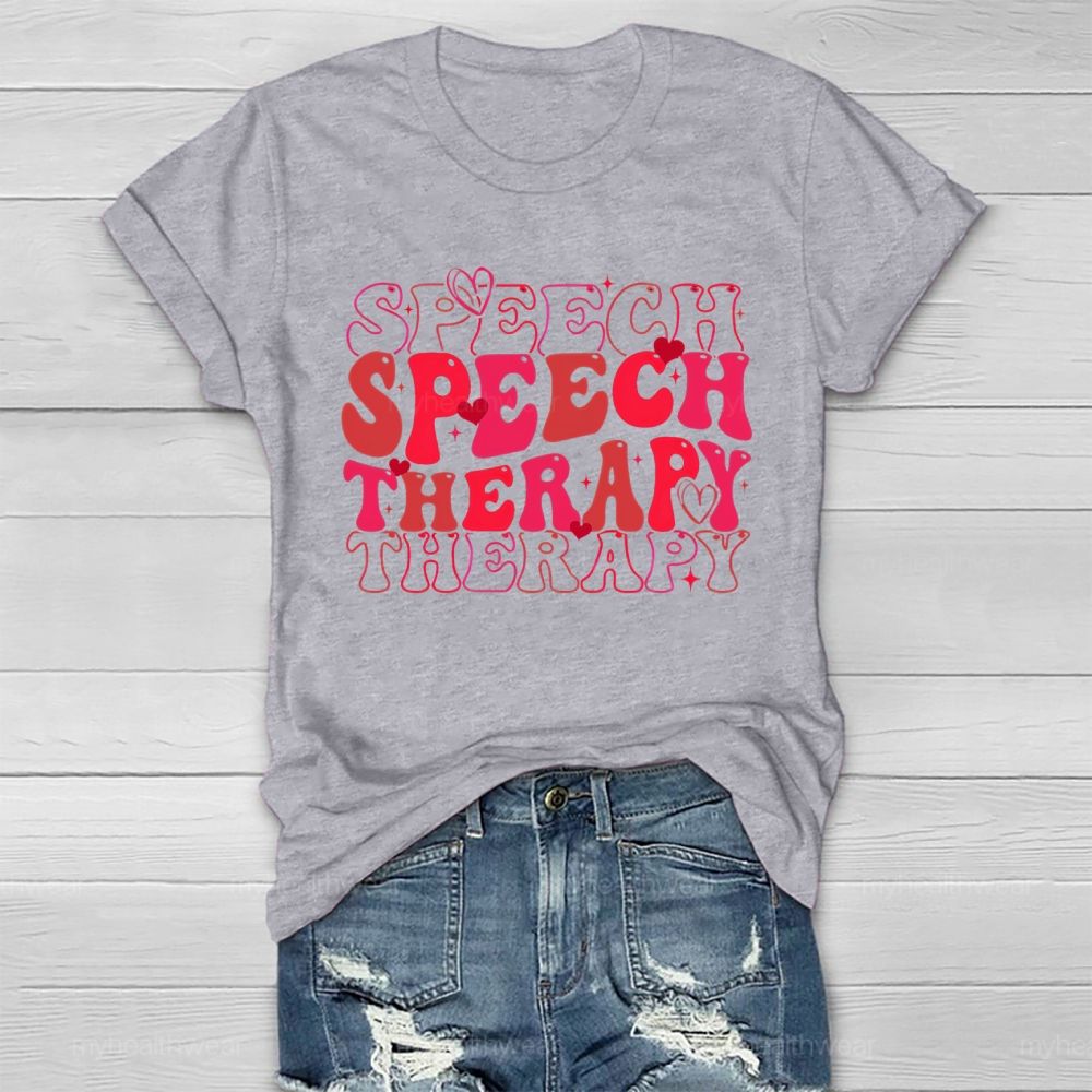 Speech Therapy Love Letters Graphics  Healthwear T-shirt