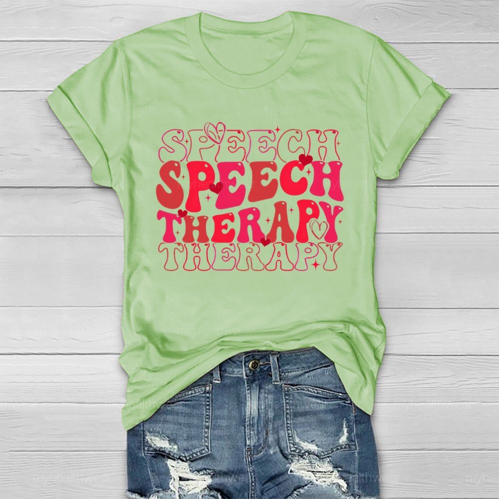 Speech Therapy Love Letters Graphics  Healthwear T-shirt