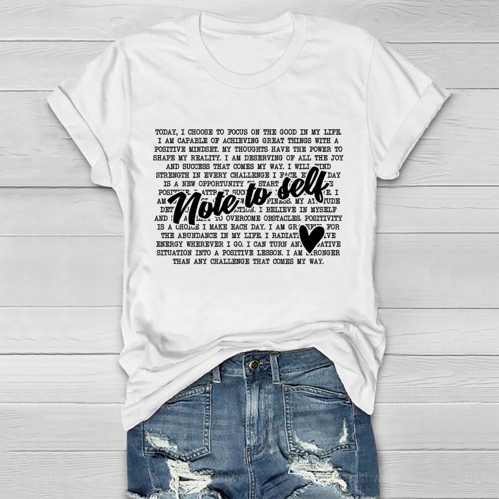 Note To Self  Letters  Healthwear T-shirt