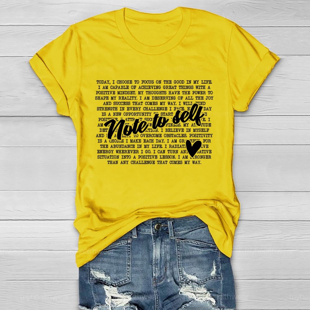 Note To Self  Letters  Healthwear T-shirt