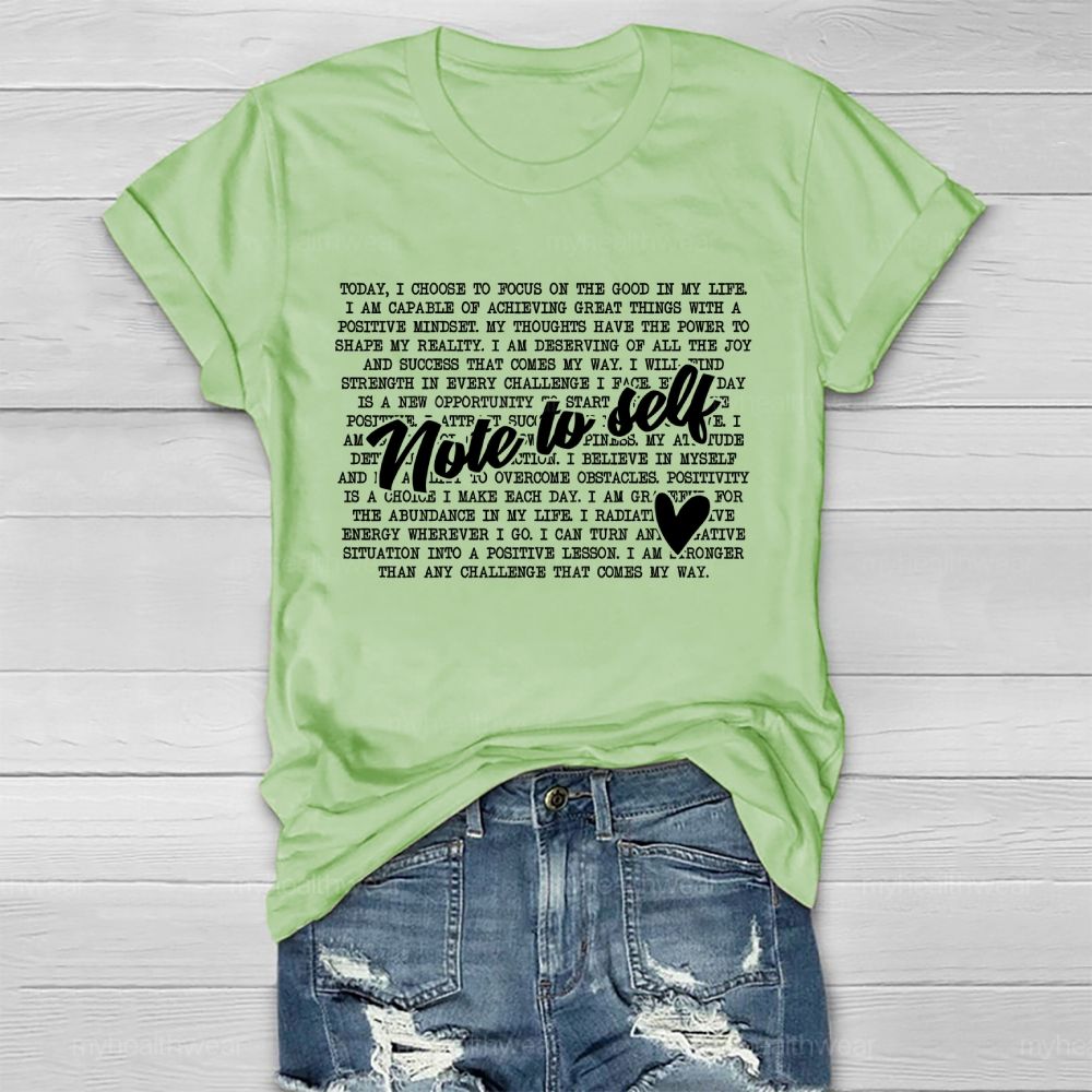 Note To Self  Letters  Healthwear T-shirt