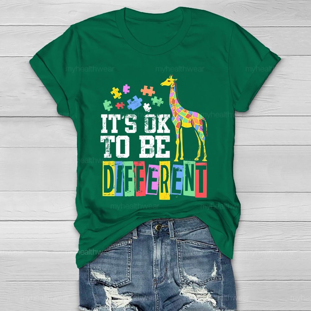 It's Ok To Be Different Giraffe  Healthwear T-shirt