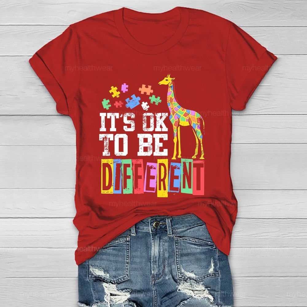 It's Ok To Be Different Giraffe  Healthwear T-shirt
