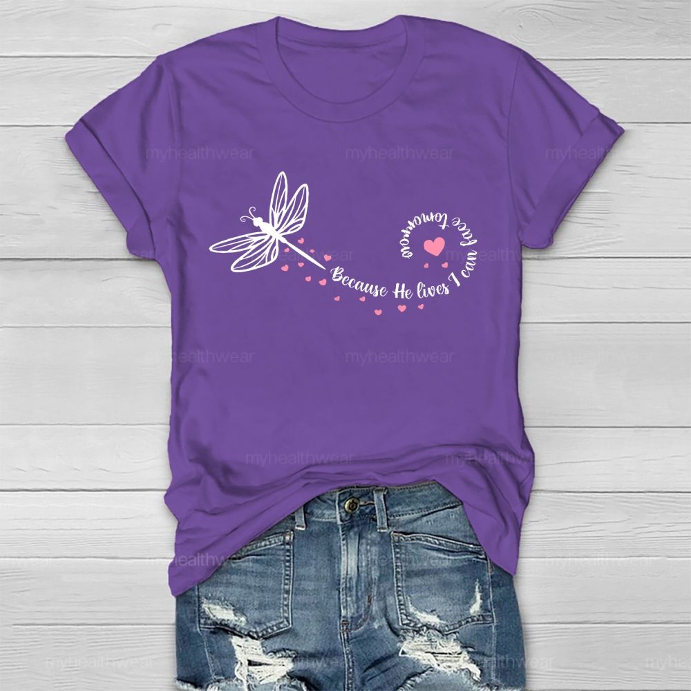 Because He Lives I Can Face Tomorrow  Healthwear T-shirt