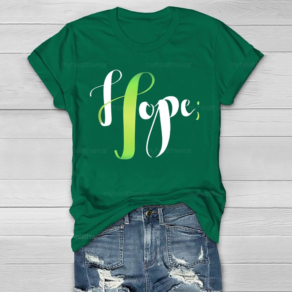 Hope Green Ribbon Graphic  Healthwear T-shirt