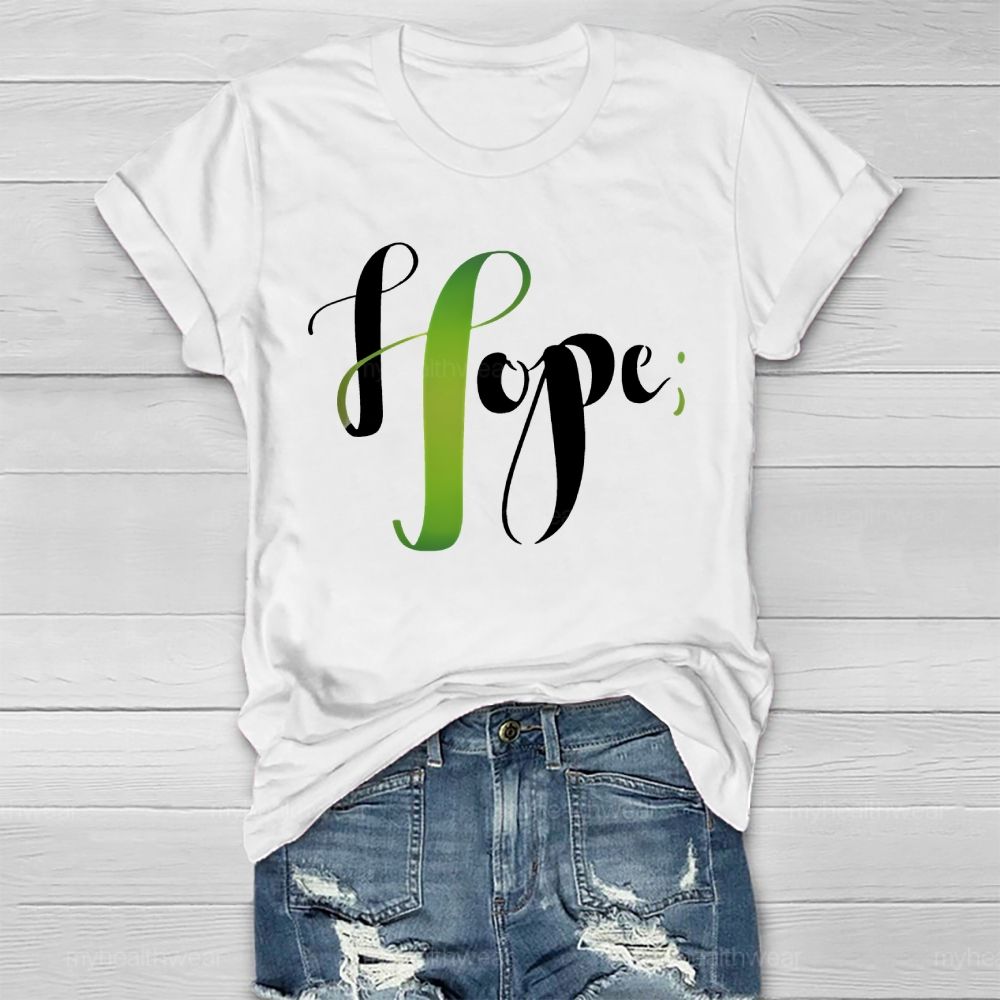 Hope Green Ribbon Graphic  Healthwear T-shirt
