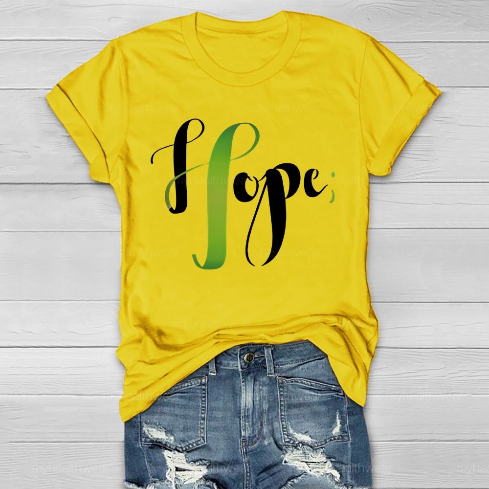 Hope Green Ribbon Graphic  Healthwear T-shirt