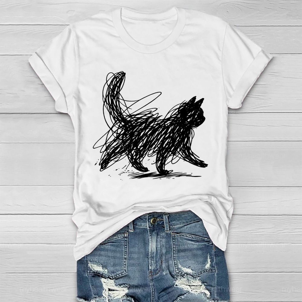 Cat Graphic  Healthwear T-shirt