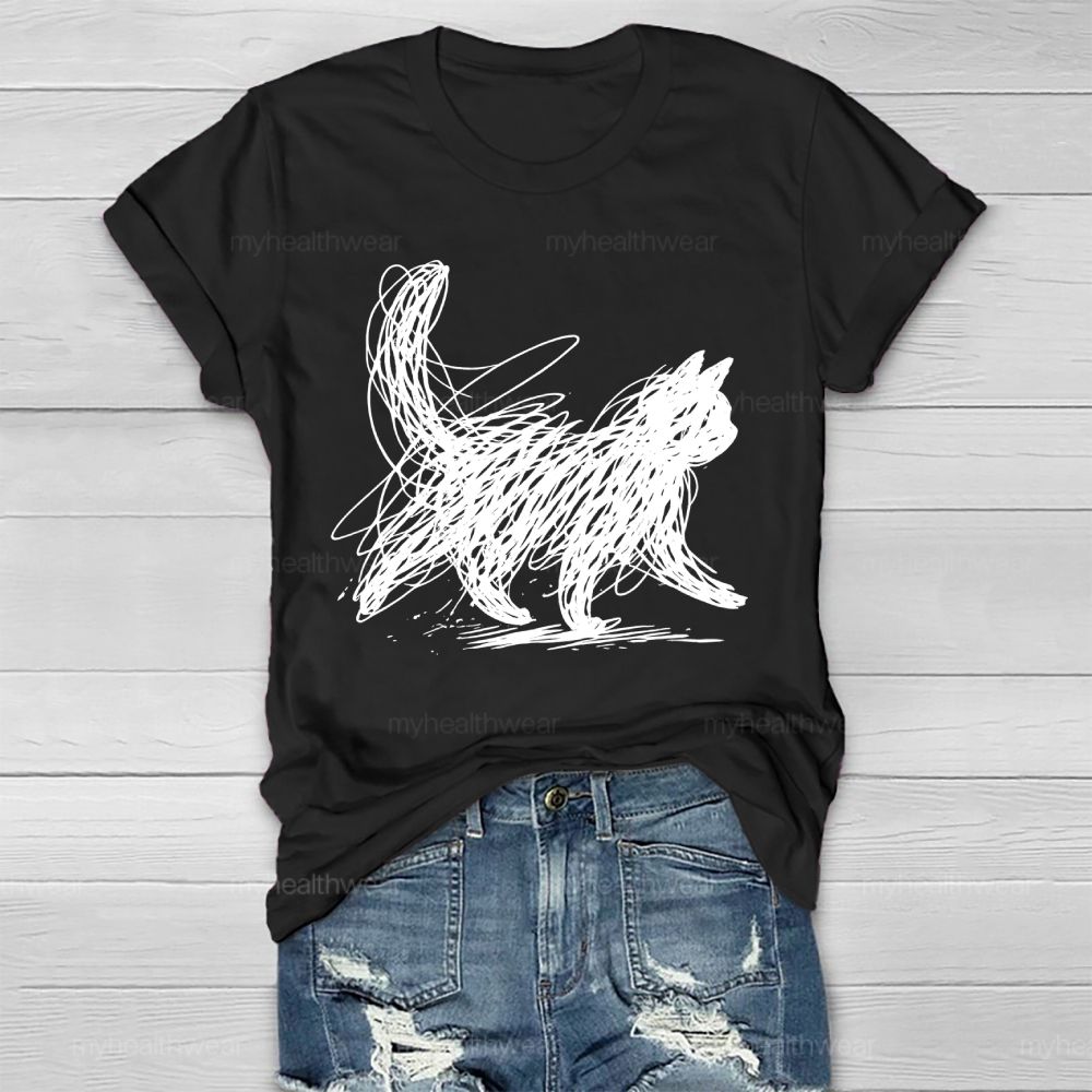 Cat Graphic  Healthwear T-shirt