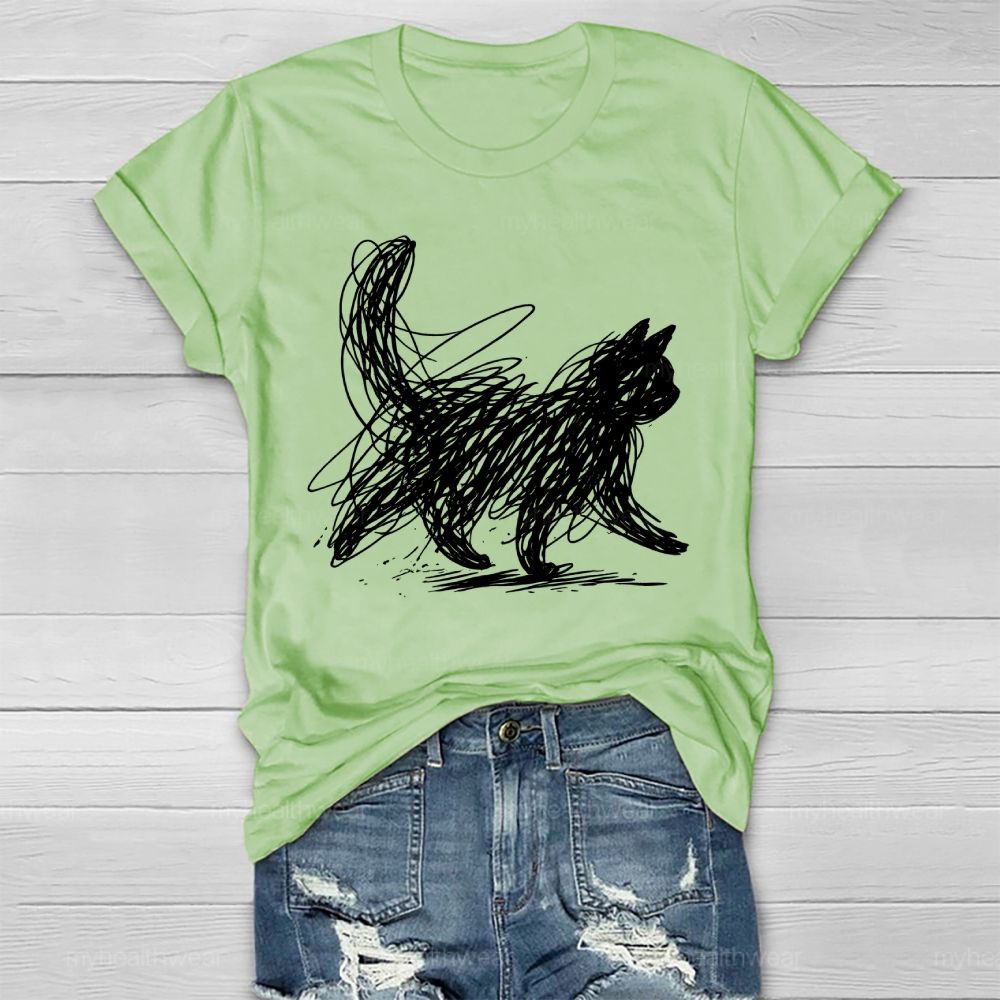Cat Graphic  Healthwear T-shirt